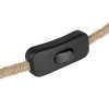 GLOBOSTAR® WHIP 77662 Μοντέρνο DIY Φωτιστικό με Υφασμάτινο Καλώδιο, Ντουί 1 x E27, Διακόπτη On/Off & Πρίζα AC 220-240V IP20 - Μπεζ & Χάλκινο - Μ150 x Π5 x Υ5cm