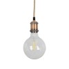 GLOBOSTAR® WHIP 77662 Μοντέρνο DIY Φωτιστικό με Υφασμάτινο Καλώδιο, Ντουί 1 x E27, Διακόπτη On/Off & Πρίζα AC 220-240V IP20 - Μπεζ & Χάλκινο - Μ150 x Π5 x Υ5cm