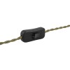 GLOBOSTAR® WHIP 77667 Μοντέρνο DIY Φωτιστικό με Πλεκτό Καλώδιο, Ντουί 1 x E27, Διακόπτη On/Off & Πρίζα AC 220-240V IP20 - Χακί & Μαύρο - Μ150 x Π5.8 x Υ5.8cm