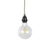 GLOBOSTAR® WHIP 77667 Μοντέρνο DIY Φωτιστικό με Πλεκτό Καλώδιο, Ντουί 1 x E27, Διακόπτη On/Off & Πρίζα AC 220-240V IP20 - Χακί & Μαύρο - Μ150 x Π5.8 x Υ5.8cm
