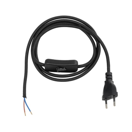 GLOBOSTAR® WHIP 77669 Μοντέρνο DIY Φωτιστικό με Υφασμάτινο Καλώδιο, Ντουί 1 x E27 & Διακόπτη On/Off AC 220-240V IP20 - Μαύρο - Μ140 x Π2.7 x Υ1.9cm GLOBOSTAR® WHIP 77669 Μοντέρνο DIY Φωτιστικό με Υφασμάτινο Καλώδιο, Ντουί 1 x E27 & Διακόπτη On/Off AC 220-240V IP20 - Μαύρο - Μ140 x Π2.7 x Υ1.9cm