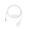 GLOBOSTAR® WHIP 77671 Μοντέρνο DIY Υφασμάτινο Καλώδιο με Διακόπτη On/Off AC 220-240V IP20 - Λευκό - Μ150 x Π2.7 x Υ1.9cm