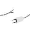 GLOBOSTAR® WHIP 77674 Μοντέρνο DIY Πλεκτό Καλώδιο με Διακόπτη On/Off AC 220-240V IP20 - Γκρι & Λευκό - Μ150 x Π2.7 x Υ1.9cm