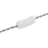 GLOBOSTAR® WHIP 77674 Μοντέρνο DIY Πλεκτό Καλώδιο με Διακόπτη On/Off AC 220-240V IP20 - Γκρι & Λευκό - Μ150 x Π2.7 x Υ1.9cm