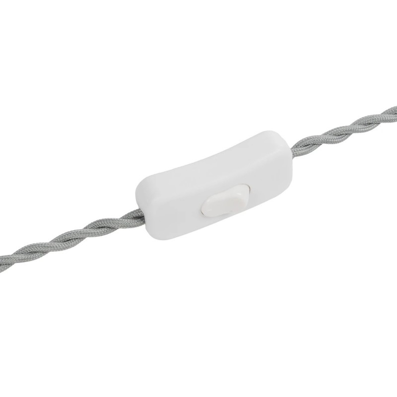 GLOBOSTAR® WHIP 77674 Μοντέρνο DIY Πλεκτό Καλώδιο με Διακόπτη On/Off AC 220-240V IP20 - Γκρι & Λευκό - Μ150 x Π2.7 x Υ1.9cm