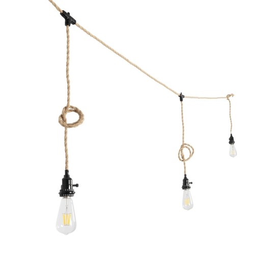 GLOBOSTAR® WHIP 77676 Μοντέρνο DIY Φωτιστικό με Υφασμάτινο Καλώδιο, Ντουί 3 x E27, Διακόπτη On/Off & Πρίζα AC 220-240V IP20 - Μπεζ & Μαύρο - Μ650 x Π5.5 x Υ100cm GLOBOSTAR® WHIP 77676 Μοντέρνο DIY Φωτιστικό με Υφασμάτινο Καλώδιο, Ντουί 3 x E27, Διακόπτη On/Off & Πρίζα AC 220-240V IP20 - Μπεζ & Μαύρο - Μ650 x Π5.5 x Υ100cm