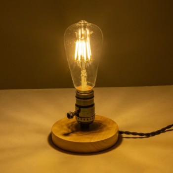 GLOBOSTAR® NOX 77700 Μοντέρνο Επιτραπέζιο Φωτιστικό Πορτατίφ με Ντουί 1 x E27 AC 220-240V IP20 - Μπεζ & Μαύρο - Μ12 x Π12 x Υ9cm