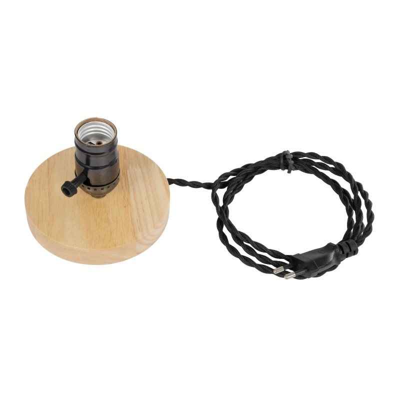 GLOBOSTAR® NOX 77700 Μοντέρνο Επιτραπέζιο Φωτιστικό Πορτατίφ με Ντουί 1 x E27 AC 220-240V IP20 - Μπεζ & Μαύρο - Μ12 x Π12 x Υ9cm