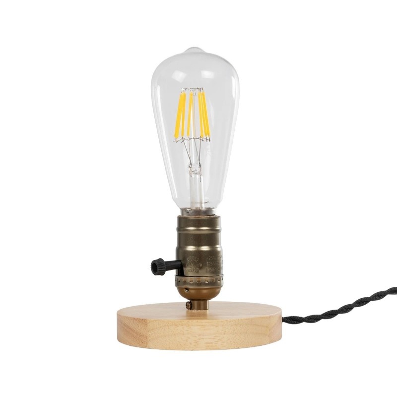 GLOBOSTAR® NOX 77701 Μοντέρνο Επιτραπέζιο Φωτιστικό Πορτατίφ με Ντουί 1 x E27 AC 220-240V IP20 - Μπεζ & Μπρούτζινο - Μ12 x Π12 x Υ9cm