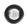 GloboStar® DELTA 77808 Χωνευτό Στρόγγυλο Σποτ Οροφής για Λάμπα MR16 με Βάση GU5.3 ή GU10 - IP20 - Μεταλλικό - Φ83 x Υ31mm - Μαύρο - 5 Χρόνια Εγγύηση