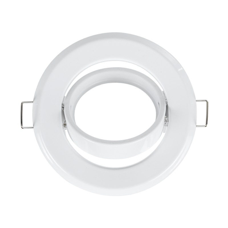 GLOBOSTAR® RAFY 77814 Χωνευτή Κινούμενη Βάση για Σποτ MR16 με Ντουί GU10/GU5.3 IP20 - Λευκό - Μ9.2 x Π9.2 x Υ3.1cm / Q7cm