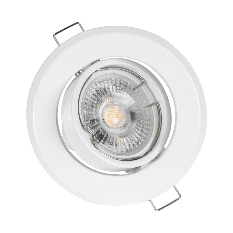 GLOBOSTAR® RAFY 77814 Χωνευτή Κινούμενη Βάση για Σποτ MR16 με Ντουί GU10/GU5.3 IP20 - Λευκό - Μ9.2 x Π9.2 x Υ3.1cm / Q7cm