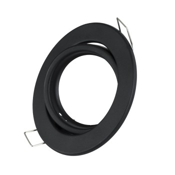 GLOBOSTAR® ORO 77815 Χωνευτή Κινούμενη Βάση για Σποτ MR16 με Ντουί GU10/GU5.3 IP20 - Μαύρο Ματ - Μ9.2 x Π9.2 x Υ2.8cm / Q7.6cm