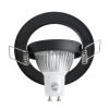 GloboStar® DELTA 77815 Χωνευτό Κινούμενο Στρόγγυλο Σποτ Οροφής για Λάμπα MR16 με Βάση GU5.3 ή GU10 - IP20 - Μεταλλικό - Φ92 x Υ28mm- Μαύρο - 5 Χρόνια Εγγύηση