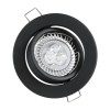 GloboStar® DELTA 77815 Χωνευτό Κινούμενο Στρόγγυλο Σποτ Οροφής για Λάμπα MR16 με Βάση GU5.3 ή GU10 - IP20 - Μεταλλικό - Φ92 x Υ28mm- Μαύρο - 5 Χρόνια Εγγύηση
