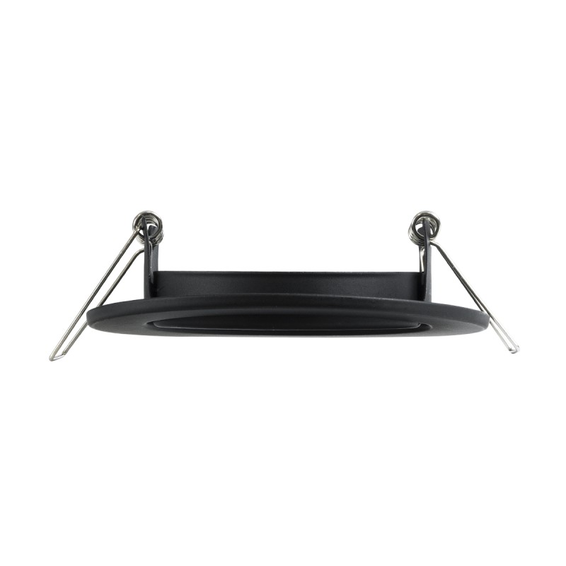 GloboStar® DELTA 77815 Χωνευτό Κινούμενο Στρόγγυλο Σποτ Οροφής για Λάμπα MR16 με Βάση GU5.3 ή GU10 - IP20 - Μεταλλικό - Φ92 x Υ28mm- Μαύρο - 5 Χρόνια Εγγύηση