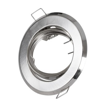 GLOBOSTAR® RAFY 77816 Χωνευτή Κινούμενη Βάση για Σποτ MR16 για Ντουί GU10/GU5.3 IP20 - Νίκελ Βούρτσας - Μ9.2 x Π9.2 x Υ3.1cm / Q7cm