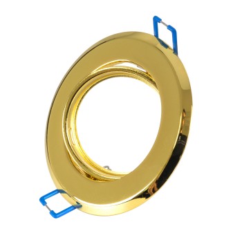 GLOBOSTAR® ORO 77818 Χωνευτή Κινούμενη Βάση για Σποτ MR16 με Ντουί GU10/GU5.3 IP20 - Χρυσό Πλατίνα - Μ9.2 x Π9.2 x Υ2.8cm / Q7.6cm