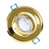 GloboStar® DELTA 77818 Χωνευτό Κινούμενο Στρόγγυλο Σποτ Οροφής για Λάμπα MR16 με Βάση GU5.3 ή GU10 - IP20 - Μεταλλικό - Φ92 x Υ28mm - Χρυσό Πλατίνα - 5 Χρόνια Εγγύηση