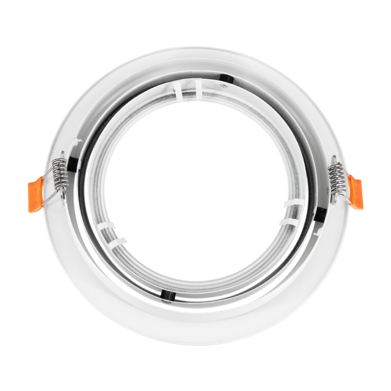 GloboStar® VITA 77850 Χωνευτό Κινούμενο Στρογγυλό Σποτ Οροφής για Λάμπα AR111 - IP20 - Χυτό Αλουμίνιο - Φ17 x Υ4.5cm - Λευκό - 5 Χρόνια Εγγύηση