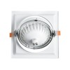 GloboStar® VITA 77852 Χωνευτό Κινούμενο Τετράγωνο Σποτ Οροφής για Λάμπα AR111 - IP20 - Χυτό Αλουμίνιο - Μ18 x Π18 x Υ4.5cm - Λευκό - 5 Χρόνια Εγγύηση