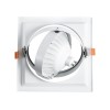 GloboStar® VITA 77852 Χωνευτό Κινούμενο Τετράγωνο Σποτ Οροφής για Λάμπα AR111 - IP20 - Χυτό Αλουμίνιο - Μ18 x Π18 x Υ4.5cm - Λευκό - 5 Χρόνια Εγγύηση