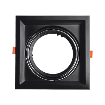 GLOBOSTAR® VITA 77853 Χωνευτή Κινούμενη Βάση για Σποτ AR111 για Ντουί GU10/GU5.3 IP20 - Μαύρο Ματ - Μ18 x Π18 x Υ4.5cm / Q17.5 x 17.5cm