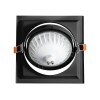 GloboStar® VITA 77853 Χωνευτό Κινούμενο Τετράγωνο Σποτ Οροφής για Λάμπα AR111 - IP20 - Χυτό Αλουμίνιο - Μ18 x Π18 x Υ4.5cm - Μαύρο - 5 Χρόνια Εγγύηση