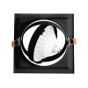 GloboStar® VITA 77853 Χωνευτό Κινούμενο Τετράγωνο Σποτ Οροφής για Λάμπα AR111 - IP20 - Χυτό Αλουμίνιο - Μ18 x Π18 x Υ4.5cm - Μαύρο - 5 Χρόνια Εγγύηση