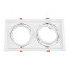 GloboStar® VITA 77854 Χωνευτό Κινούμενο Διπλό Τετράγωνο Σποτ Οροφής για Λάμπα AR111 - IP20 - Χυτό Αλουμίνιο - M33.5 x Π17.5 x Y5.5cm - Λευκό - 5 Χρόνια Εγγύηση
