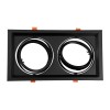 GloboStar® VITA 77855 Χωνευτό Κινούμενο Διπλό Τετράγωνο Σποτ Οροφής για Λάμπα AR111 - IP20 - Χυτό Αλουμίνιο - M33.5 x Π17.5 x Y5.5cm - Μαύρο - 5 Χρόνια Εγγύηση