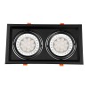 GloboStar® VITA 77855 Χωνευτό Κινούμενο Διπλό Τετράγωνο Σποτ Οροφής για Λάμπα AR111 - IP20 - Χυτό Αλουμίνιο - M33.5 x Π17.5 x Y5.5cm - Μαύρο - 5 Χρόνια Εγγύηση