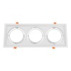 GloboStar® VITA 77856 Χωνευτό Κινούμενο Τριπλο Τετράγωνο Σποτ Οροφής για Λάμπα AR111 - IP20 - Χυτό Αλουμίνιο - M48.7 x Π18.7 x Y5.5cm - Λευκό - 5 Χρόνια Εγγύηση