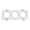GloboStar® VITA 77856 Χωνευτό Κινούμενο Τριπλο Τετράγωνο Σποτ Οροφής για Λάμπα AR111 - IP20 - Χυτό Αλουμίνιο - M48.7 x Π18.7 x Y5.5cm - Λευκό - 5 Χρόνια Εγγύηση
