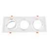 GloboStar® VITA 77856 Χωνευτό Κινούμενο Τριπλο Τετράγωνο Σποτ Οροφής για Λάμπα AR111 - IP20 - Χυτό Αλουμίνιο - M48.7 x Π18.7 x Y5.5cm - Λευκό - 5 Χρόνια Εγγύηση