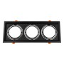 GLOBOSTAR® VITA 77857 Χωνευτή Κινούμενη Βάση για 3 x Σποτ AR111 για Ντουί GU10/GU5.3 IP20 - Μαύρο Ματ - Μ48.7 x Π18 x Υ5.5cm / Q47.5 x 17cm