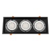 GloboStar® VITA 77857 Χωνευτό Κινούμενο Τριπλο Τετράγωνο Σποτ Οροφής για Λάμπα AR111 - IP20 - Χυτό Αλουμίνιο - M48.7 x Π18.7 x Y5.5cm - Μαύρο - 5 Χρόνια Εγγύηση