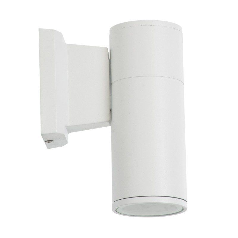 GloboStar® WALLY 77870 Φωτιστικό Τοίχου - Απλίκα Αρχιτεκτονικού Φωτισμού Εσωτερικού/Εξωτερικού Χώρου Up or Down Μονόφωτο 1 x GU10 AC220-240V Αδιάβροχο IP65 - Σώμα Αλουμινίου & Tempered Glass - Μ6.4 x Π11 x Υ17cm - Λευκό - 5 Years Warranty