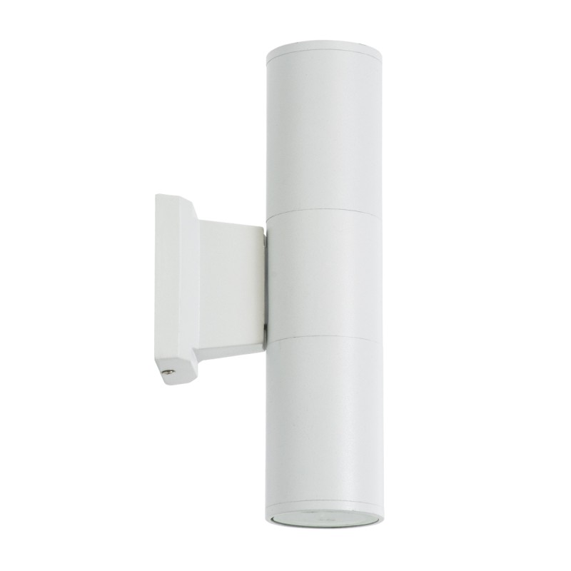GLOBOSTAR® WALLY 77871 Μοντέρνο Φωτιστικό Τοίχου - Απλίκα με Ντουί 2 x GU10 AC 220-240V Αδιάβροχο IP65 - Λευκό Ματ - Μ6.4 x Π11 x Υ25cm