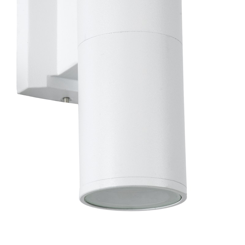 GLOBOSTAR® WALLY 77871 Μοντέρνο Φωτιστικό Τοίχου - Απλίκα με Ντουί 2 x GU10 AC 220-240V Αδιάβροχο IP65 - Λευκό Ματ - Μ6.4 x Π11 x Υ25cm