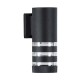 GloboStar® ORION 77882 Φωτιστικό Τοίχου - Απλίκα Αρχιτεκτονικού Φωτισμού Εσωτερικού/Εξωτερικού Χώρου Up or Down Μονόφωτο 1 x GU10 AC220-240V Αδιάβροχο IP65 - Σώμα Αλουμινίου & Tempered Glass - Μ9 x Π15 x Υ23.2cm - Μαύρο - 5 Years Warranty