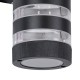 GloboStar® ORION 77883 Φωτιστικό Τοίχου - Απλίκα Αρχιτεκτονικού Φωτισμού Εσωτερικού/Εξωτερικού Χώρου Up & Down Δίφωτο 2 x GU10 AC220-240V Αδιάβροχο IP65 - Σώμα Αλουμινίου & Tempered Glass - Μ9 x Π15x Υ35.5cm - Μαύρο - 5 Years Warranty