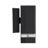 GLOBOSTAR® QUATRO 77892 Μοντέρνο Φωτιστικό Τοίχου - Απλίκα με Ντουί 1 x GU10 AC 220-240V Αδιάβροχο IP65 - Μαύρο Ματ - Μ11 x Π10 x Υ16.5cm