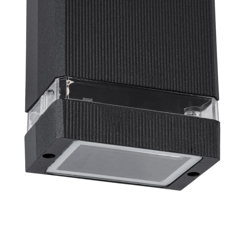 GLOBOSTAR® QUATRO 77892 Μοντέρνο Φωτιστικό Τοίχου - Απλίκα με Ντουί 1 x GU10 AC 220-240V Αδιάβροχο IP65 - Μαύρο Ματ - Μ11 x Π10 x Υ16.5cm