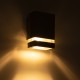 GLOBOSTAR® QUATRO 77892 Μοντέρνο Φωτιστικό Τοίχου - Απλίκα με Ντουί 1 x GU10 AC 220-240V Αδιάβροχο IP65 - Μαύρο Ματ - Μ11 x Π10 x Υ16.5cm