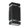 GLOBOSTAR® QUATRO 77893 Μοντέρνο Φωτιστικό Τοίχου - Απλίκα με Ντουί 2 x GU10 AC 220-240V Αδιάβροχο IP65 - Μαύρο Ματ - Μ11 x Π10 x Υ25.5cm