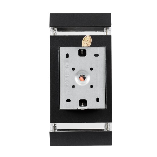 GLOBOSTAR® QUATRO 77893 Μοντέρνο Φωτιστικό Τοίχου - Απλίκα με Ντουί 2 x GU10 AC 220-240V Αδιάβροχο IP65 - Μαύρο Ματ - Μ11 x Π10 x Υ25.5cm