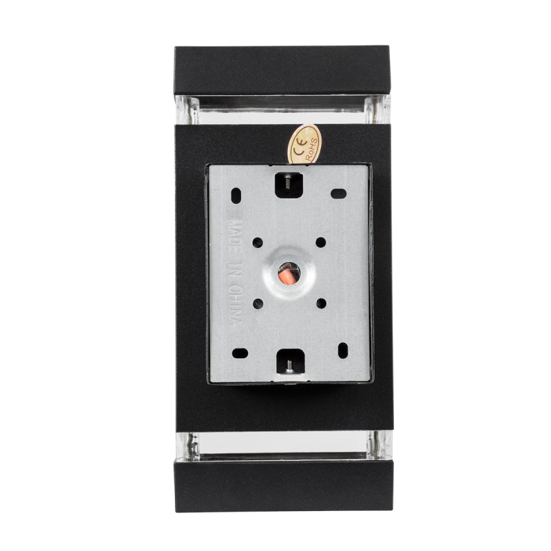 GLOBOSTAR® QUATRO 77893 Μοντέρνο Φωτιστικό Τοίχου - Απλίκα με Ντουί 2 x GU10 AC 220-240V Αδιάβροχο IP65 - Μαύρο Ματ - Μ11 x Π10 x Υ25.5cm