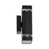 GLOBOSTAR® QUATRO 77893 Μοντέρνο Φωτιστικό Τοίχου - Απλίκα με Ντουί 2 x GU10 AC 220-240V Αδιάβροχο IP65 - Μαύρο Ματ - Μ11 x Π10 x Υ25.5cm