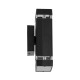 GLOBOSTAR® QUATRO 77893 Μοντέρνο Φωτιστικό Τοίχου - Απλίκα με Ντουί 2 x GU10 AC 220-240V Αδιάβροχο IP65 - Μαύρο Ματ - Μ11 x Π10 x Υ25.5cm